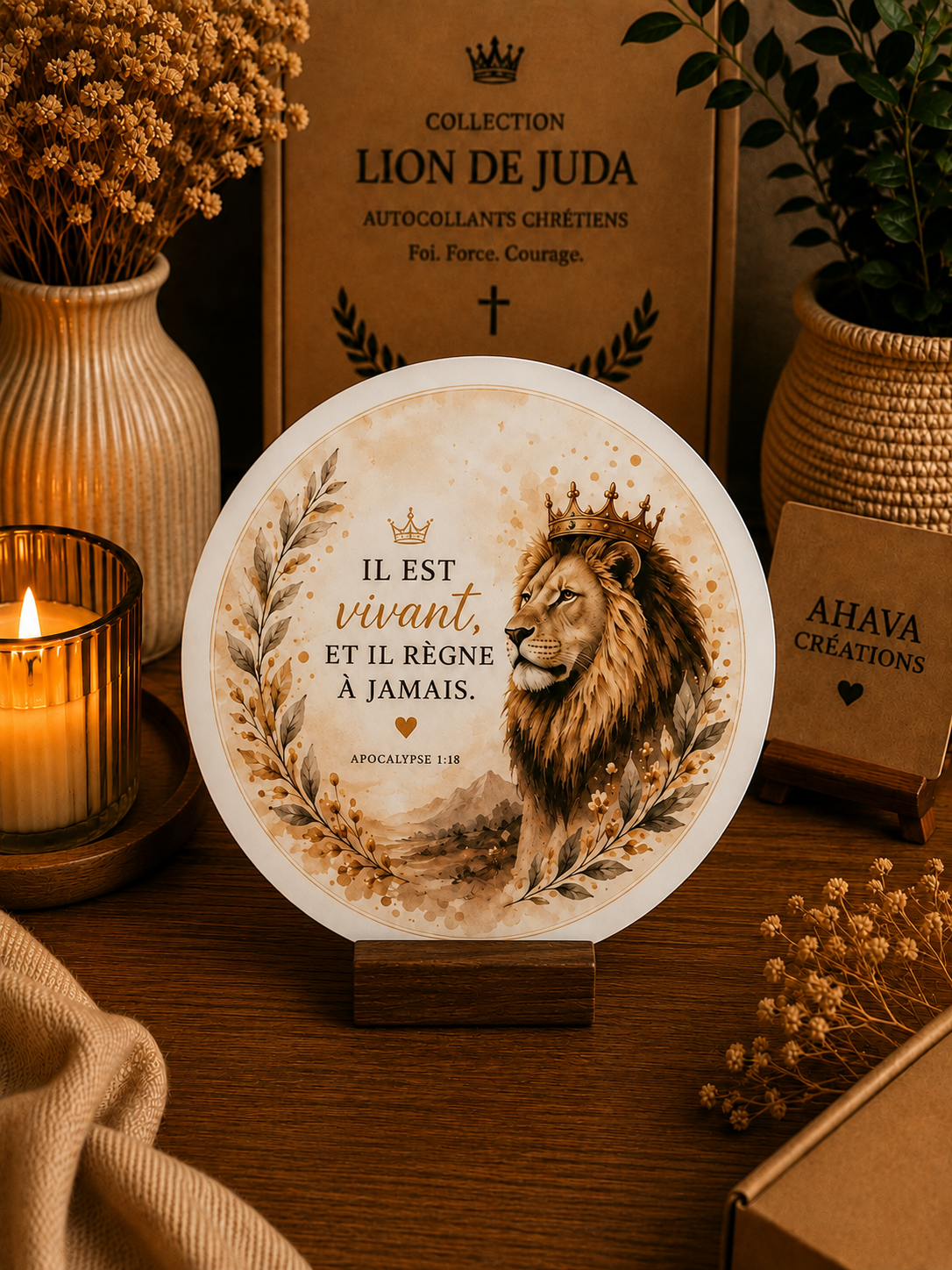 Collection "Lion de Juda" – 10 stickers chrétiens