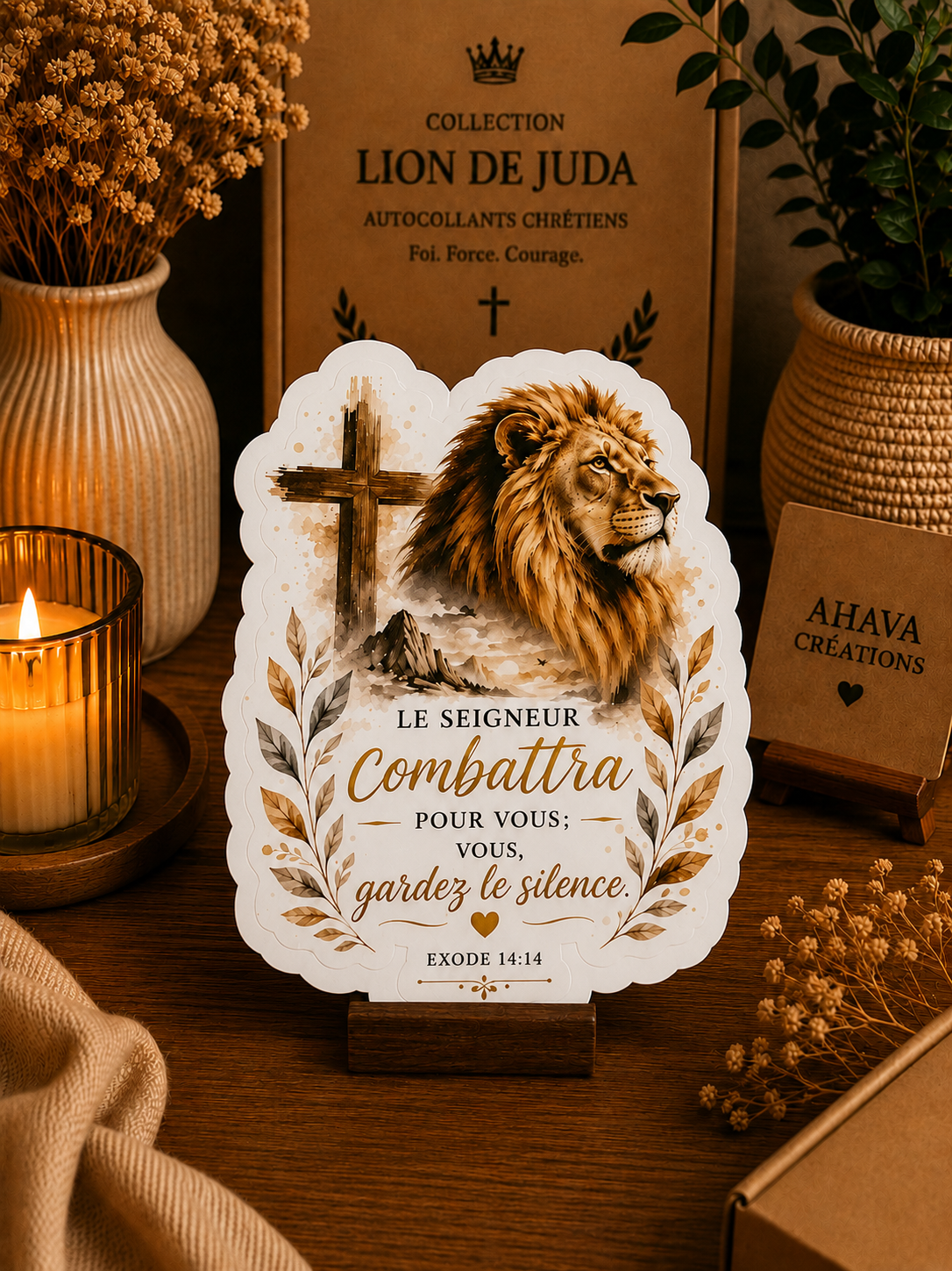 Collection "Lion de Juda" – 10 stickers chrétiens