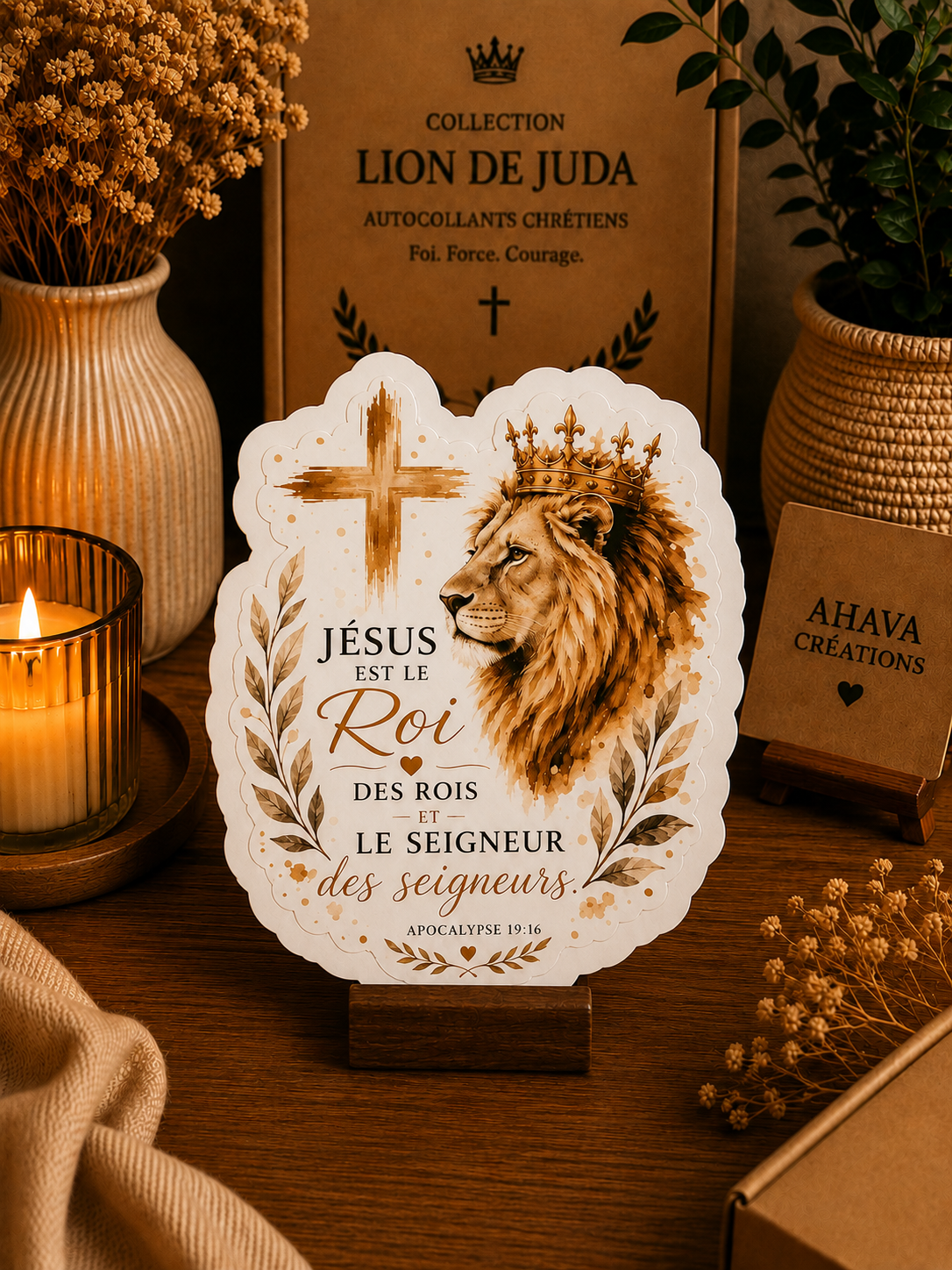 Collection "Lion de Juda" – 10 stickers chrétiens