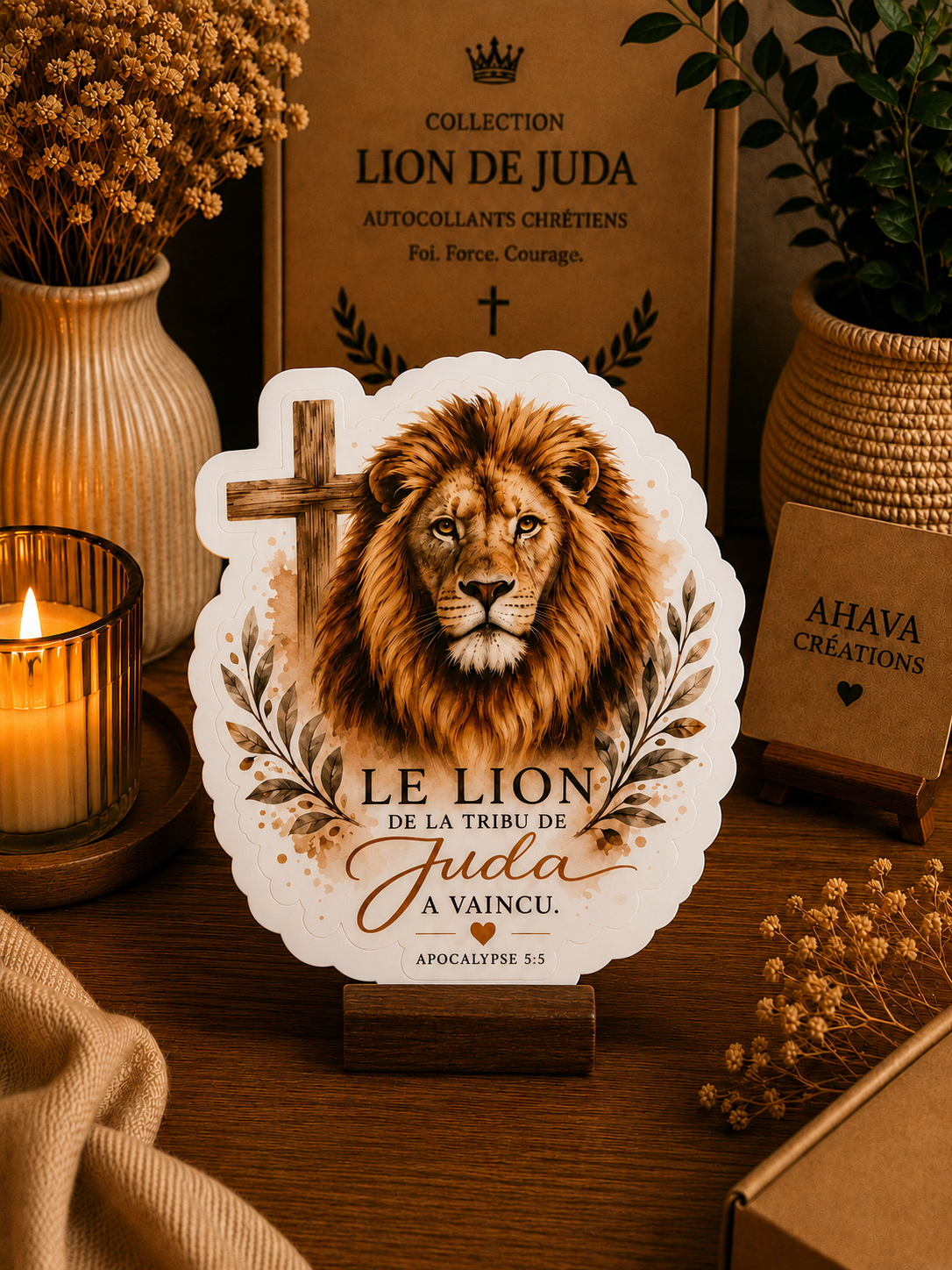 Collection "Lion de Juda" – 10 stickers chrétiens