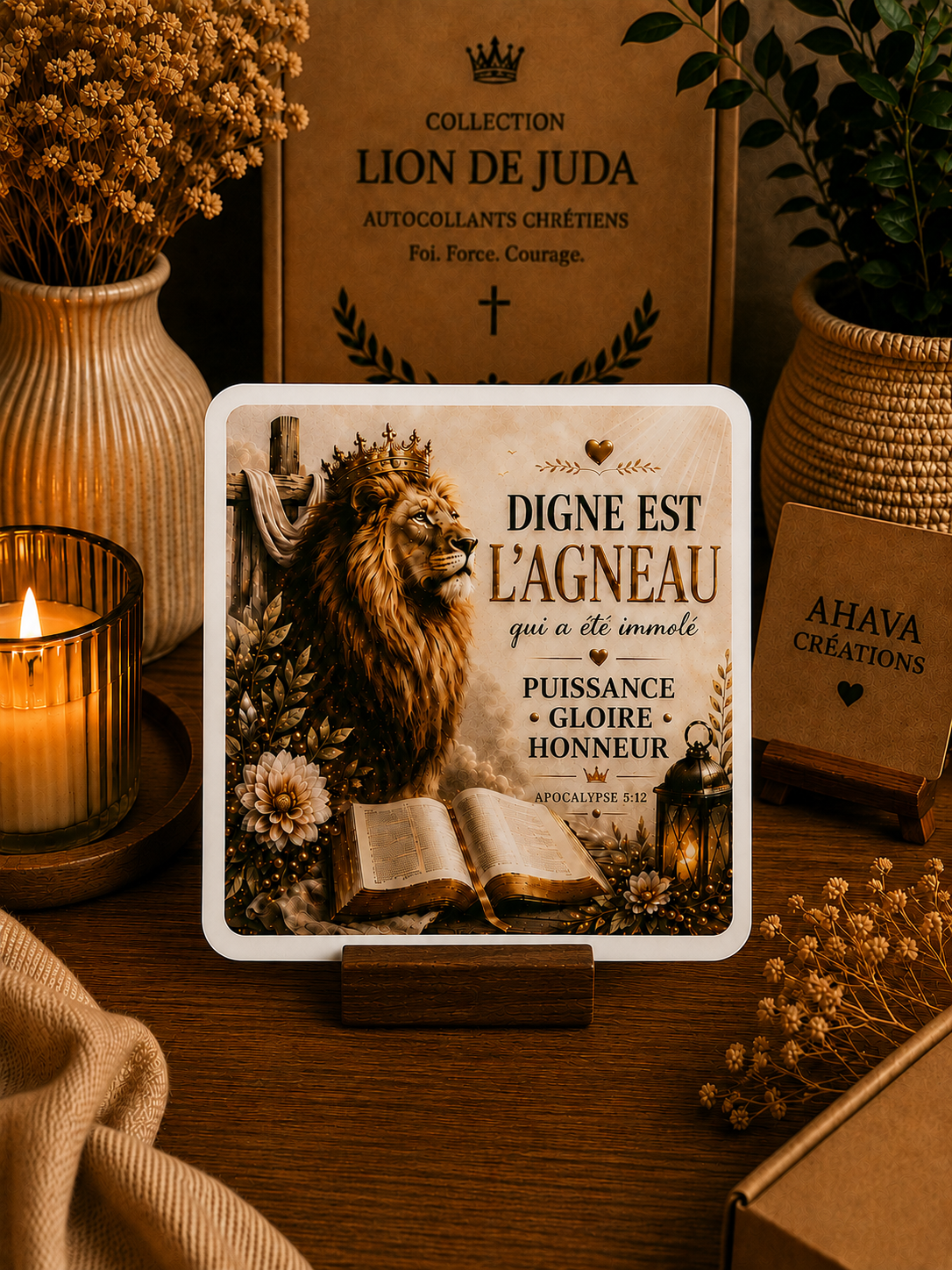 Collection "Lion de Juda" – 10 stickers chrétiens