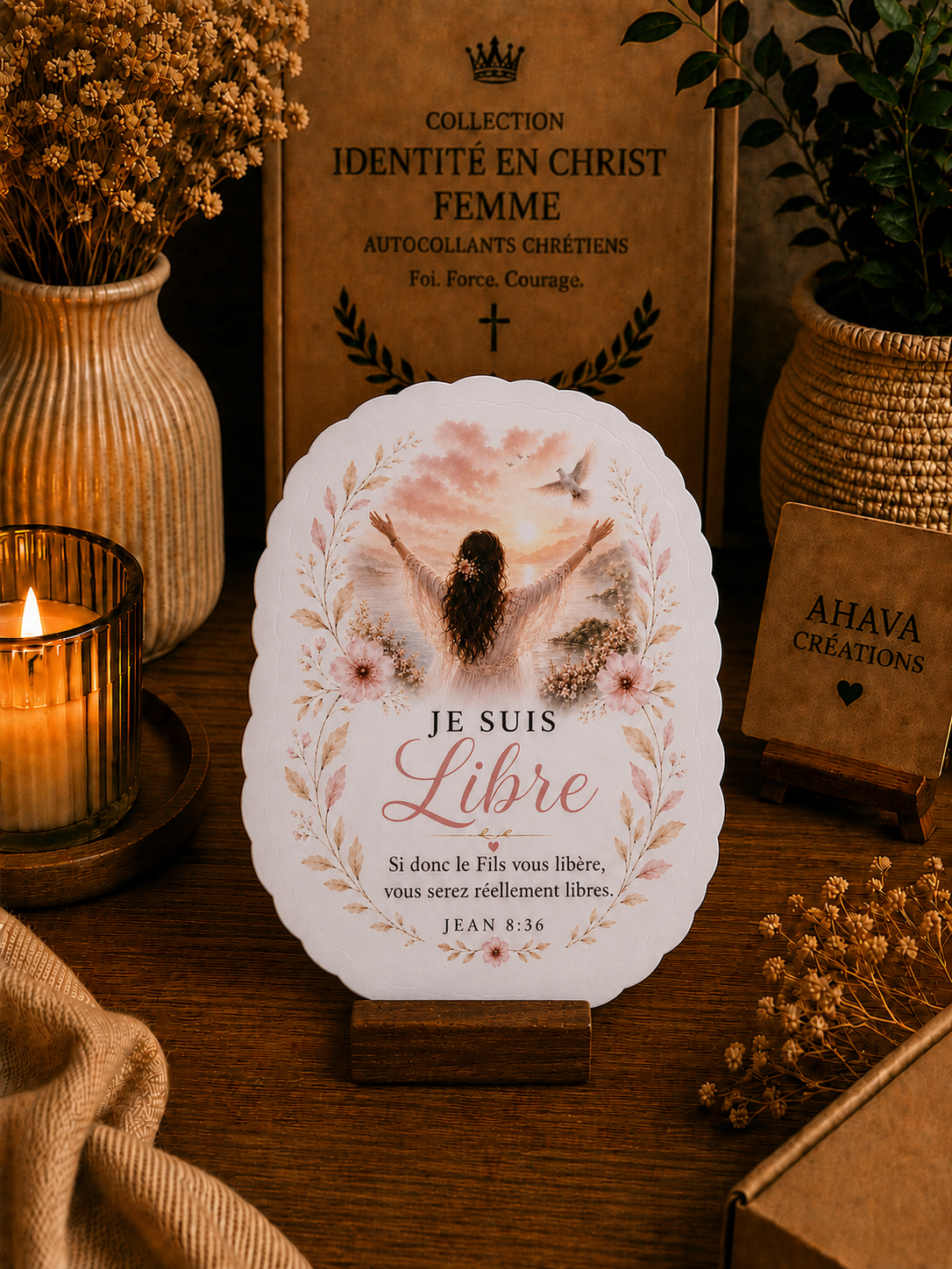 Collection "Identité en Christ" – 10 stickers chrétiens pour femme