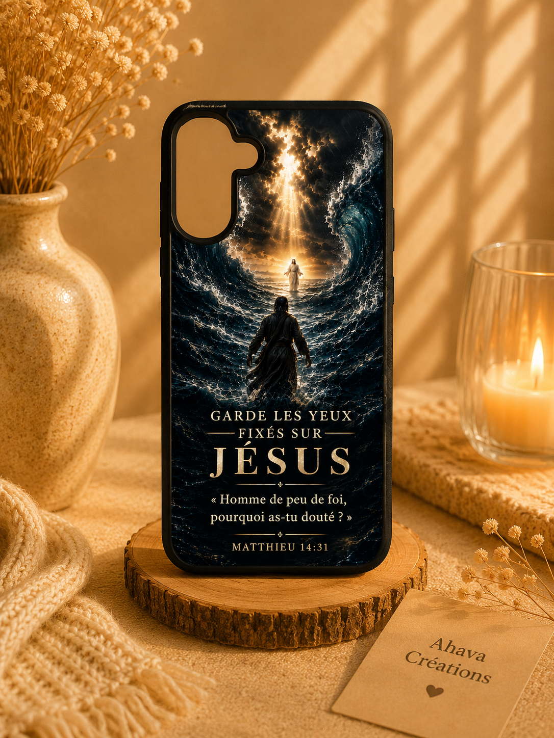 Coque chrétienne – Garde les yeux fixés sur Jésus | Matthieu 14:31