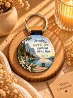Porte-clés chrétien – Je suis avec toi | Josué 1:9