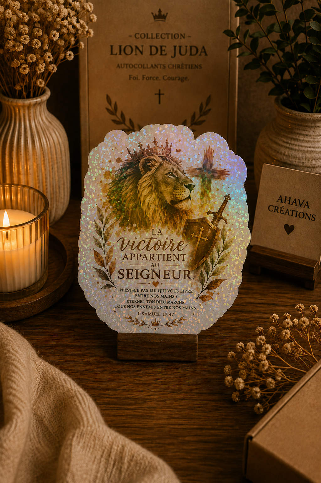 Collection "Lion de Juda" – 10 stickers chrétiens